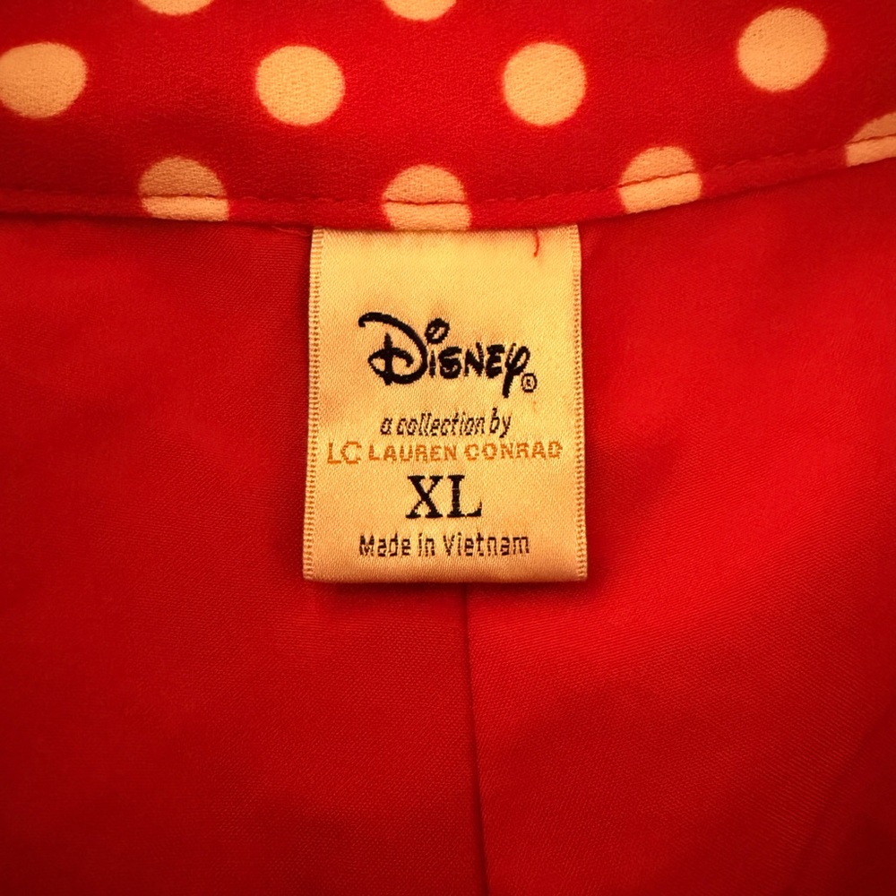LC Lauren Conrad Disney Red Polka Dot High Waist Bow Ruffle Shorts - Picture 4 of 5